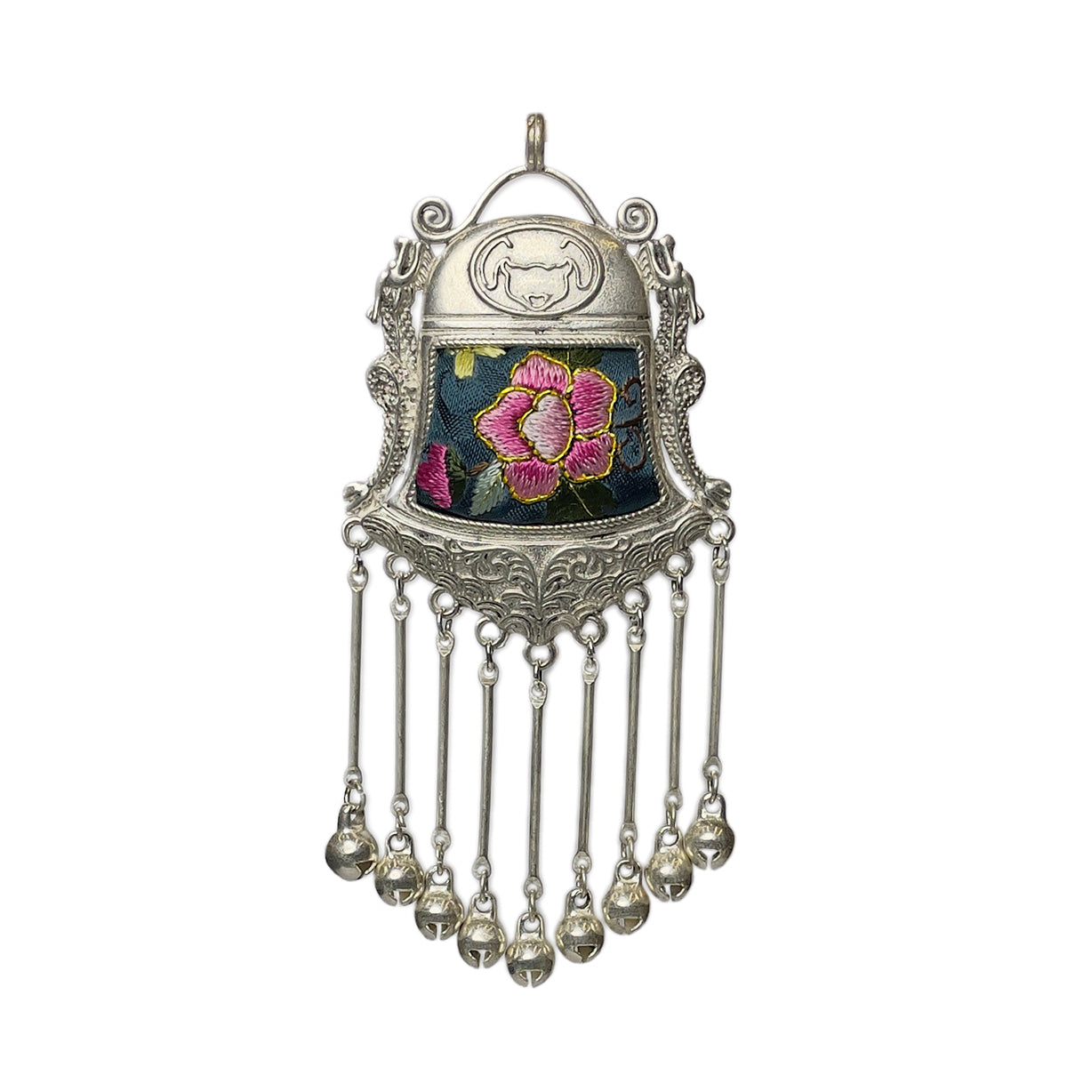 Miao Ethnic Hand-Embroidered, Geometric, Pendant/V15