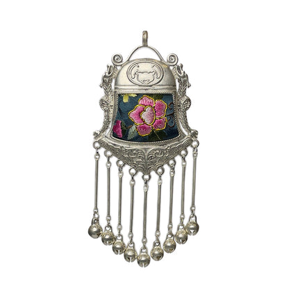 Miao Ethnic Hand-Embroidered, Geometric, Pendant/V15