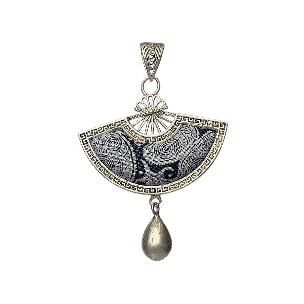 Miao Ethnic Hand-Embroidered, Geometric, Pendant/V19