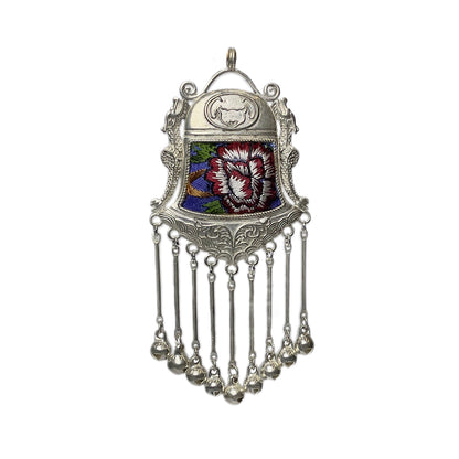 Miao Ethnic Hand-Embroidered, Bell for luck, Pendant/N15