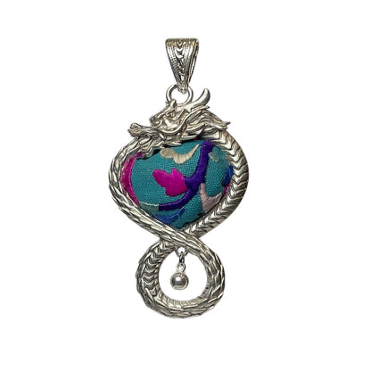 Miao Ethnic Hand-Embroidered, MiaoDragon for luck, Pendant/S4