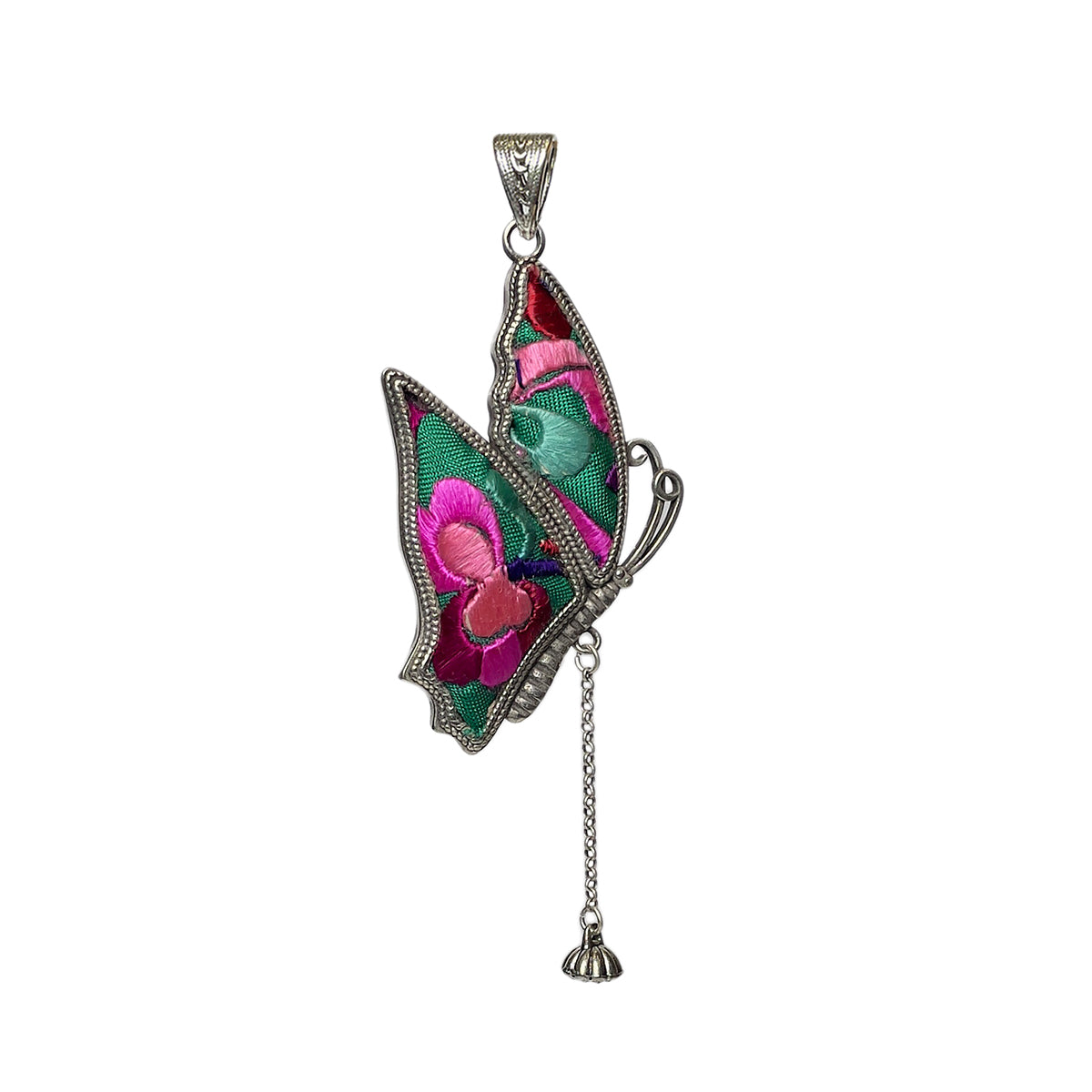 Miao Ethnic Hand-Embroidered, Butterfly Mother for protection, Pendant/M18