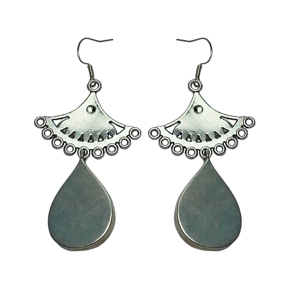 Miao Ethnic Hand-Embroidered, WaterDroplet for health, Earrings/A6