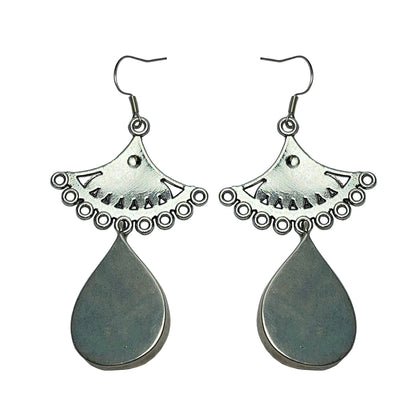 Miao Ethnic Hand-Embroidered, WaterDroplet for health, Earrings/A6