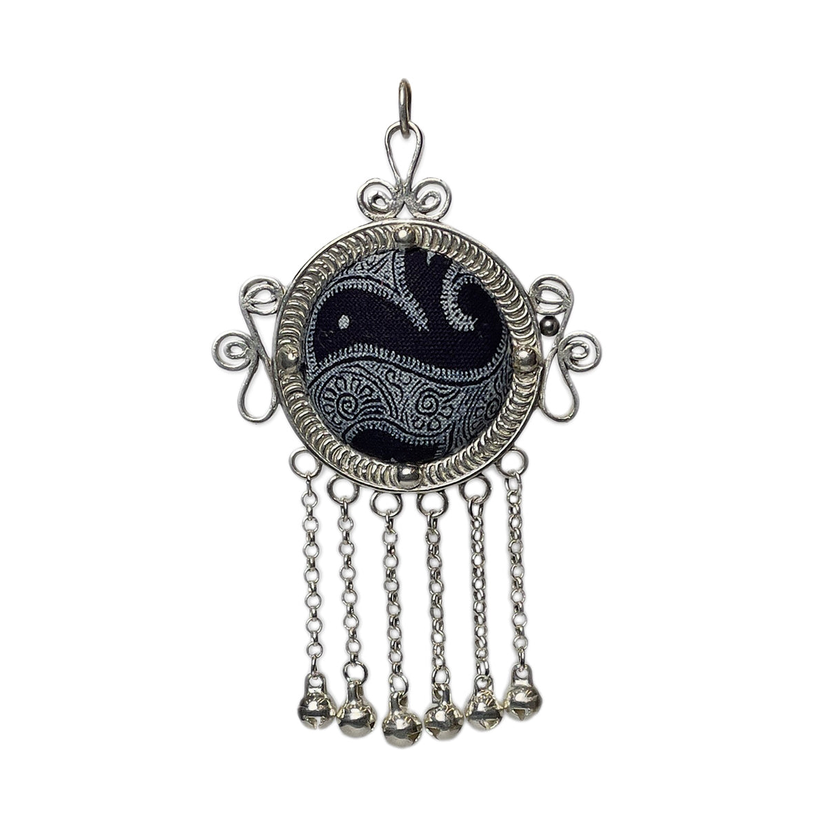 Miao Ethnic Hand-Embroidered, Circle for blessing, Pendant/R23