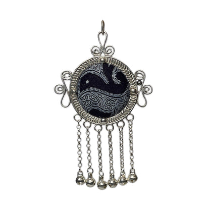 Miao Ethnic Hand-Embroidered, Circle for blessing, Pendant/R23