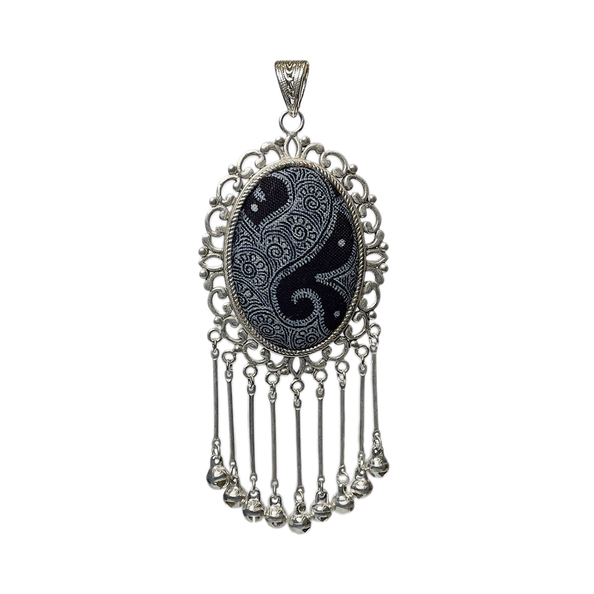 Miao Ethnic Hand-Embroidered, Circle for blessing, Pendant/R20