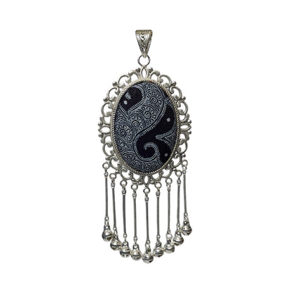 Miao Ethnic Hand-Embroidered, Circle for blessing, Pendant/R20