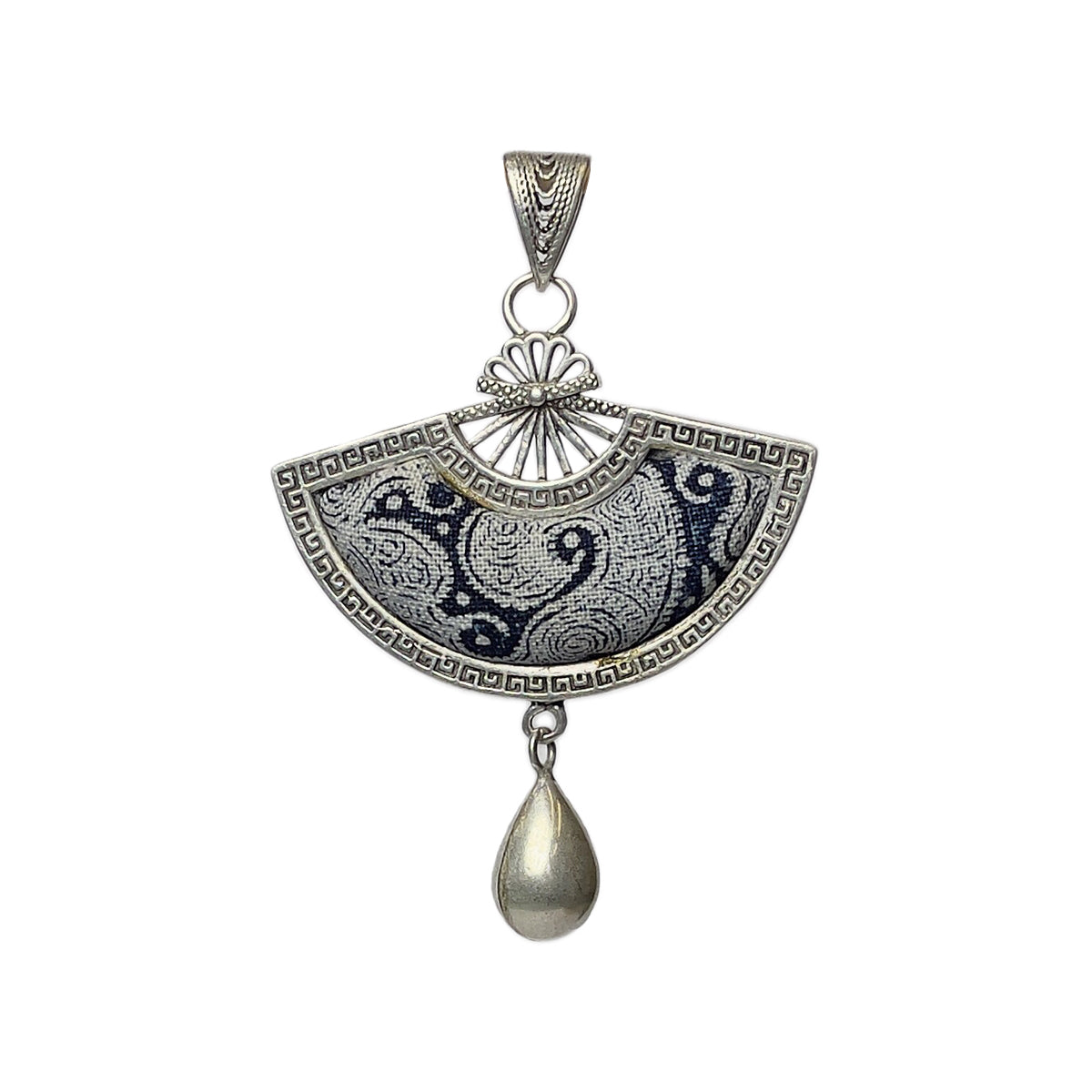 Miao Ethnic Hand-Embroidered, Geometric, Pendant/V19