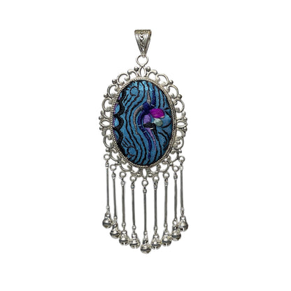 Miao Ethnic Hand-Embroidered, Circle for blessing, Pendant/R20