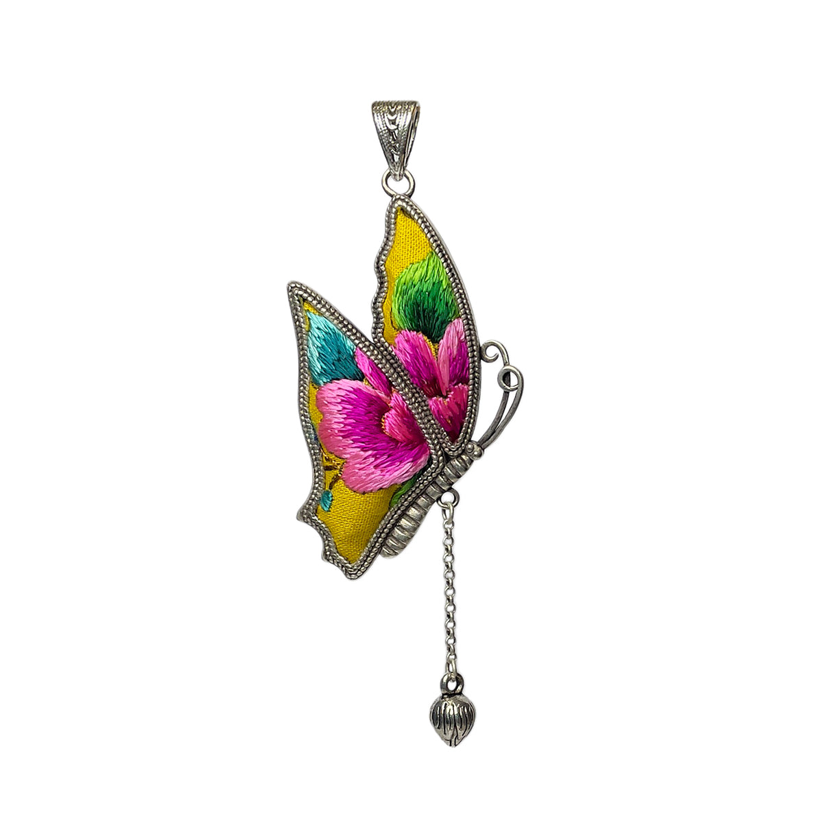 Miao Ethnic Hand-Embroidered, Butterfly Mother for protection, Pendant/M18
