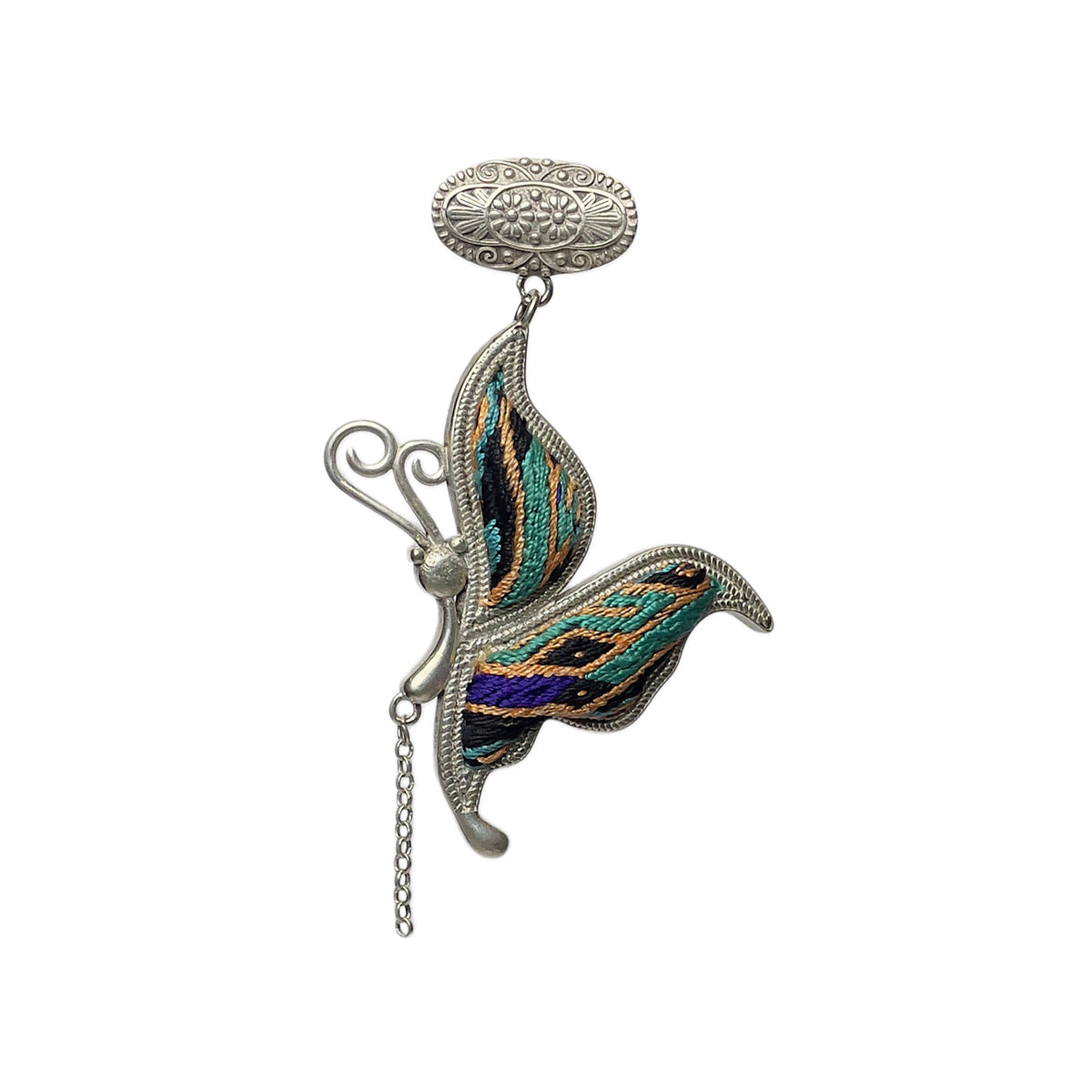 Miao Ethnic Hand-Embroidered, Butterfly Mother for protection, Pendant/M18