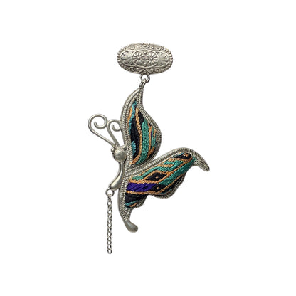 Miao Ethnic Hand-Embroidered, Butterfly Mother for protection, Pendant/M18