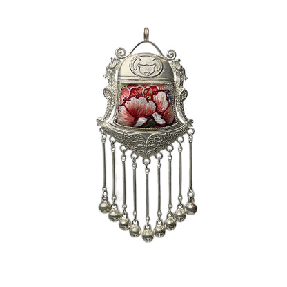 Miao Ethnic Hand-Embroidered, Bell for luck, Pendant/N15