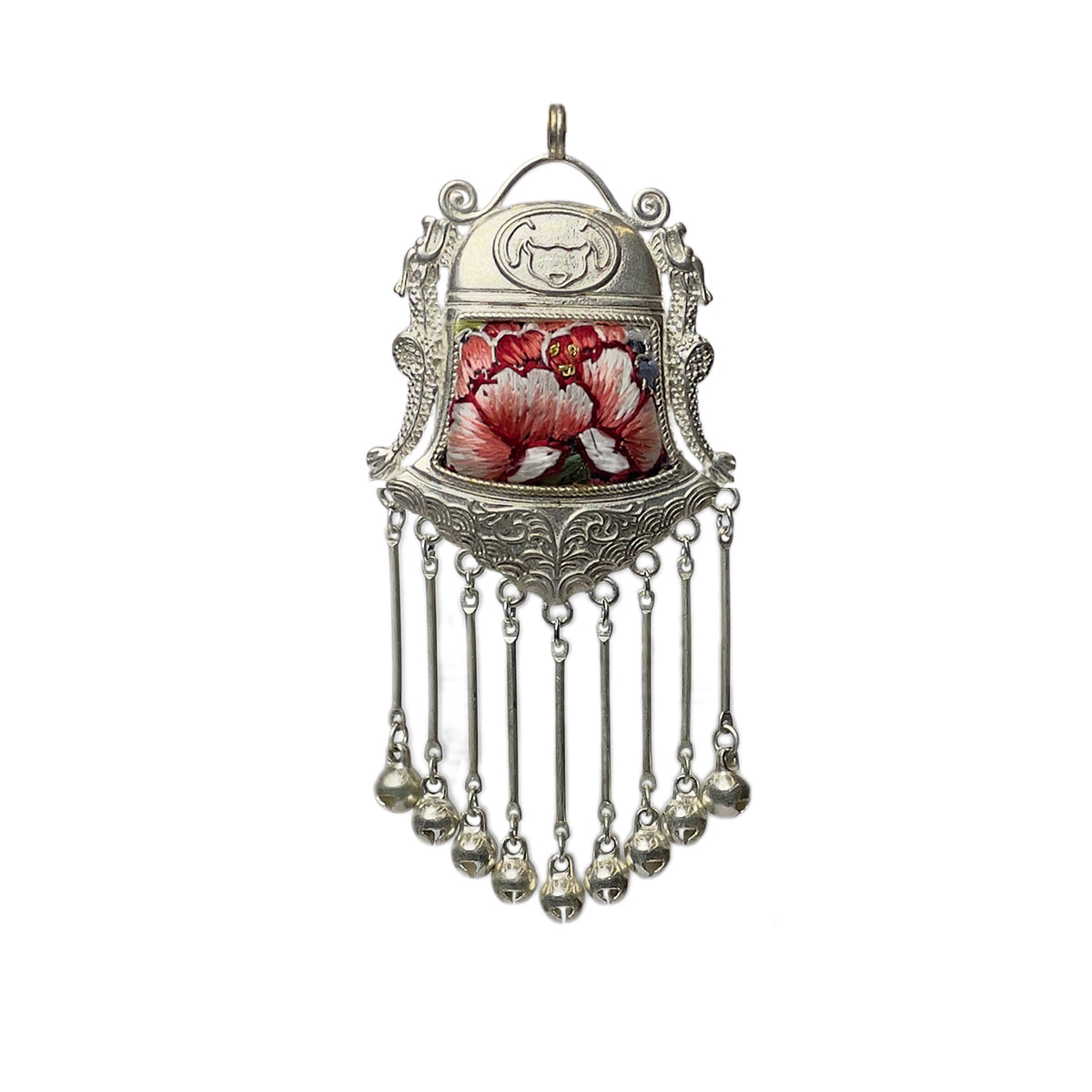 Miao Ethnic Hand-Embroidered, Geometric, Pendant/V15