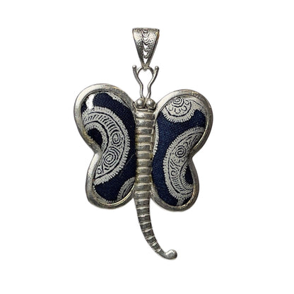 Miao Ethnic Hand-Embroidered, Butterfly Mother for protection, Pendant/M22