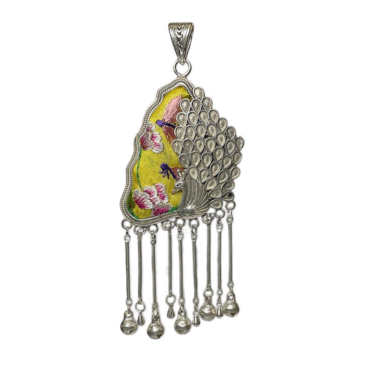 Miao Ethnic Hand-Embroidered, Geometric, Pendant/V24
