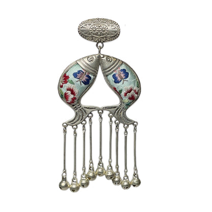 Miao Ethnic Hand-Embroidered, Fish for good fortune, Pendant/K26