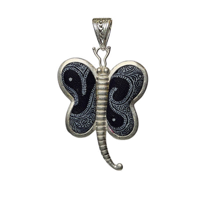 Miao Ethnic Hand-Embroidered, Butterfly Mother for protection, Pendant/M22