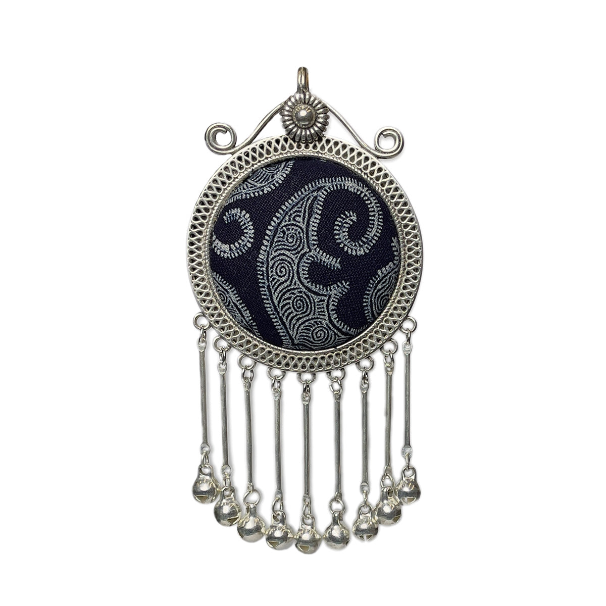 Miao Ethnic Hand-Embroidered, Circle for blessing, Pendant/R30