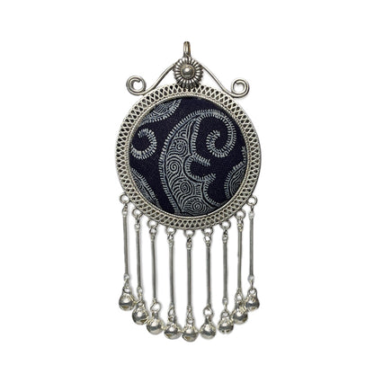 Miao Ethnic Hand-Embroidered, Circle for blessing, Pendant/R30