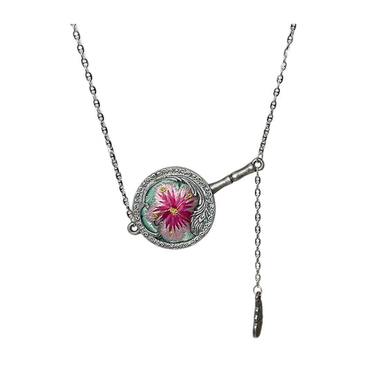 Miao Ethnic Hand-Embroidered, TuanShan for happiness, Pendant/O31