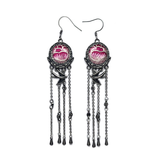 Miao Ethnic Hand-Embroidered,Swallows for home ,Earrings/G23