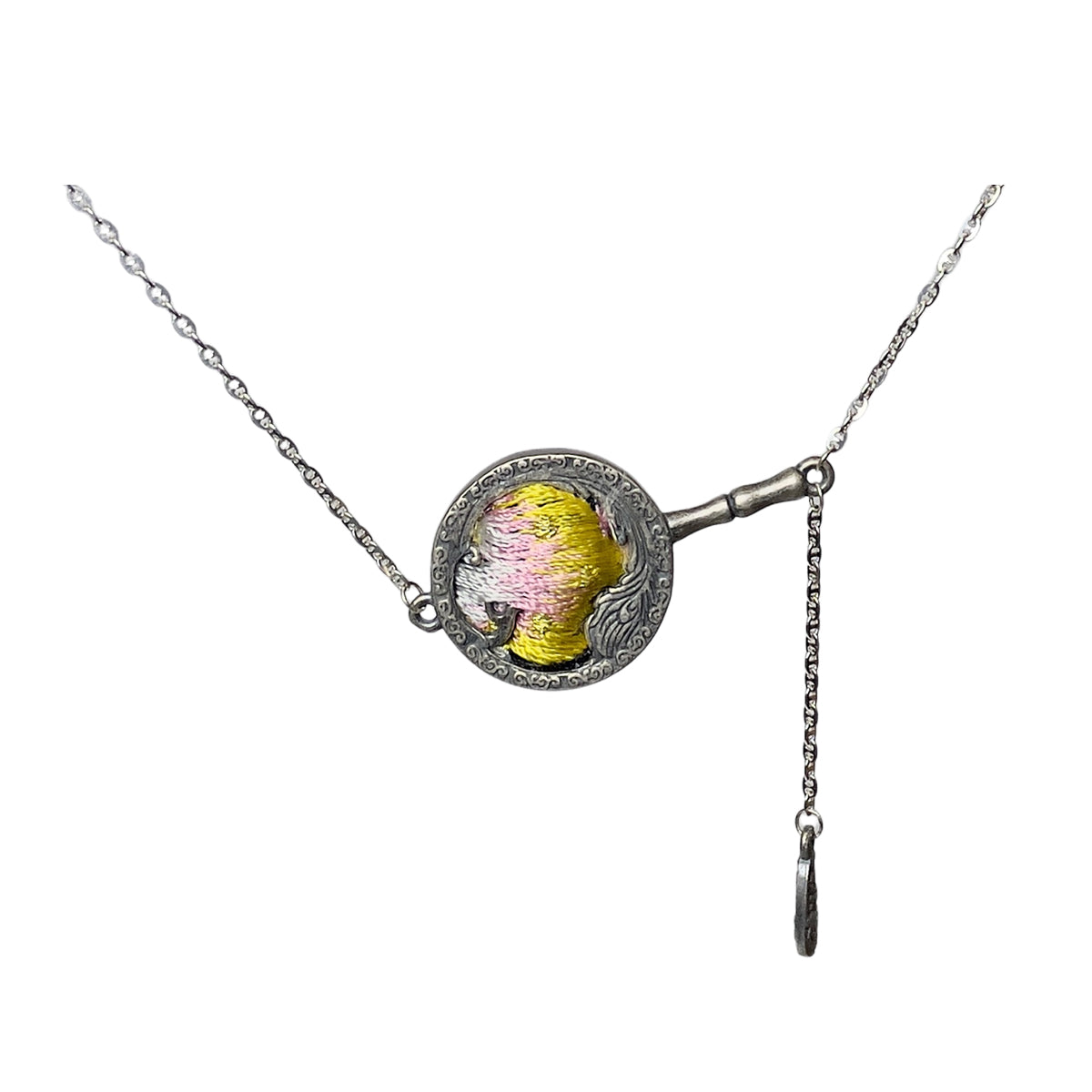 Miao Ethnic Hand-Embroidered, TuanShan for happiness, Pendant/O31
