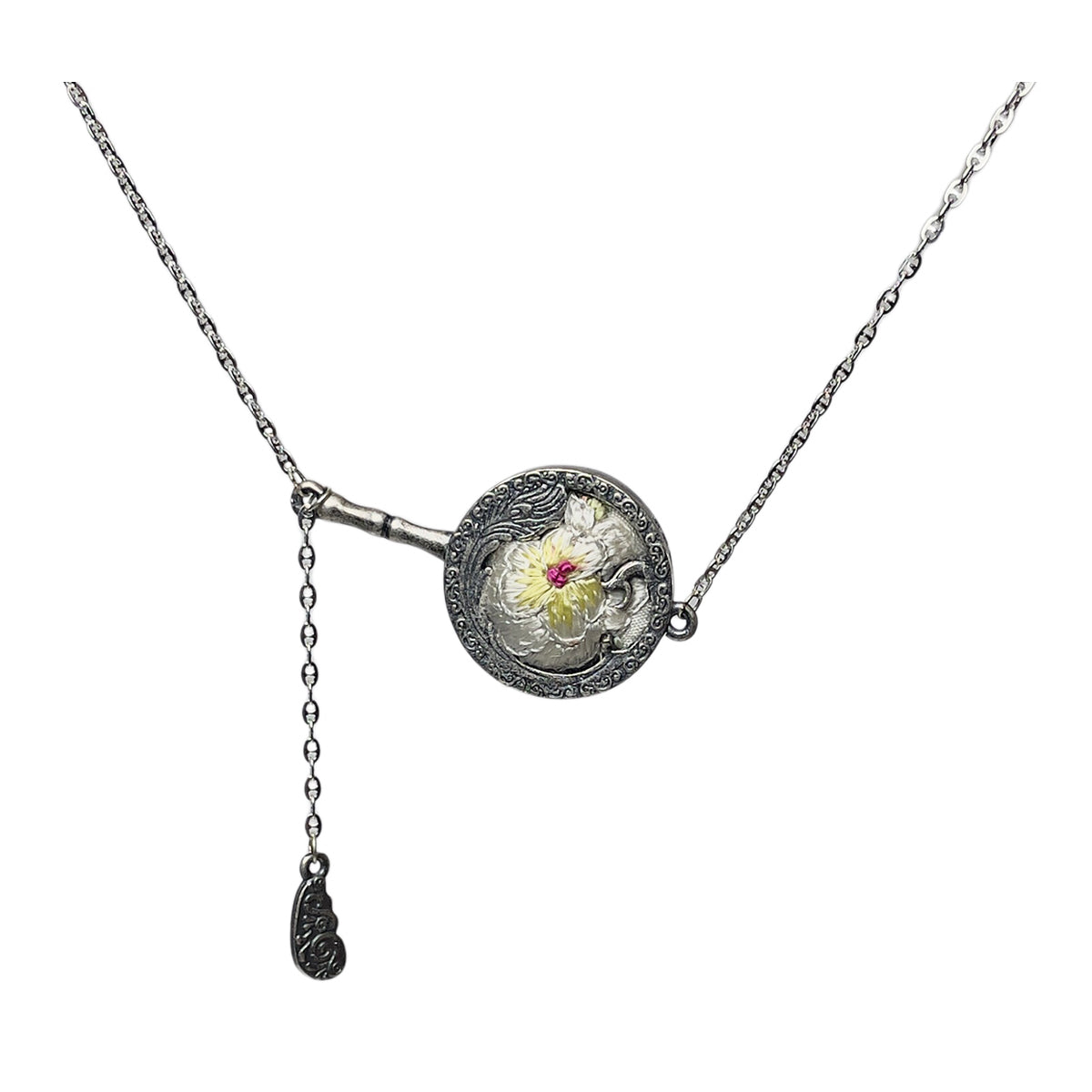 Miao Ethnic Hand-Embroidered, TuanShan for happiness, Pendant/O31