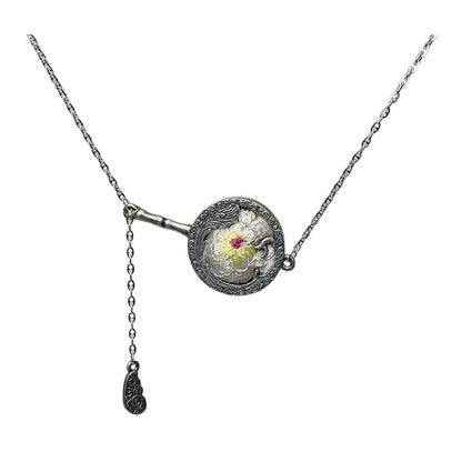 Miao Ethnic Hand-Embroidered, TuanShan for happiness, Pendant/O31