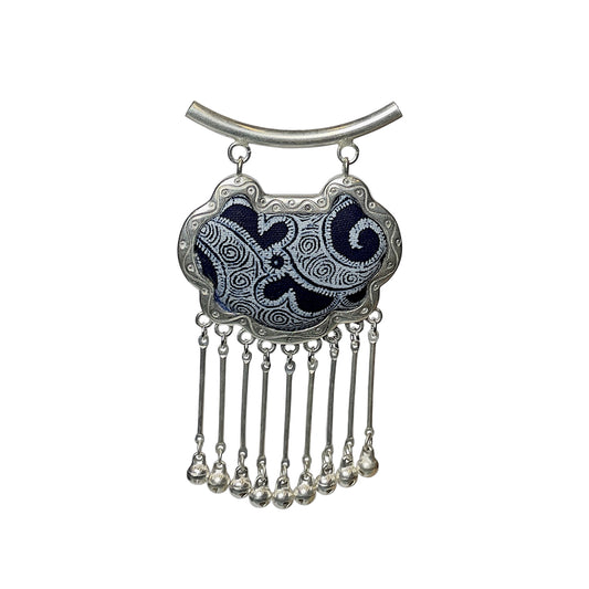 Miao Ethnic Hand-Embroidered, Long Life Lock for health, Pendant/Q33