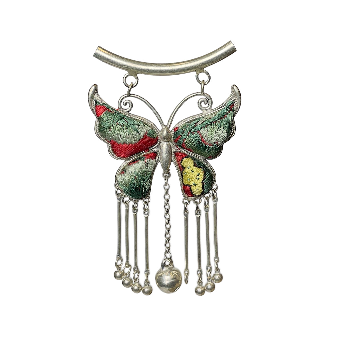 Miao Ethnic Hand-Embroidered, Butterfly Mother for protection, Pendant/M35
