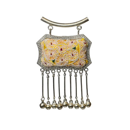 Miao Ethnic Hand-Embroidered, Geometric, Pendant/V36
