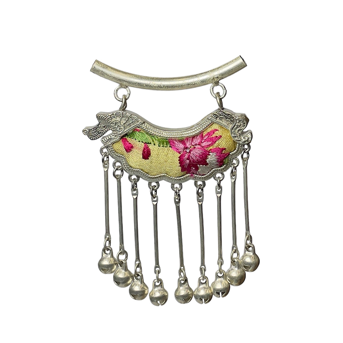 Miao Ethnic Hand-Embroidered, Geometric, Pendant/V25