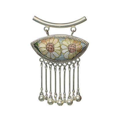 Miao Ethnic Hand-Embroidered, Geometric, Pendant/V34
