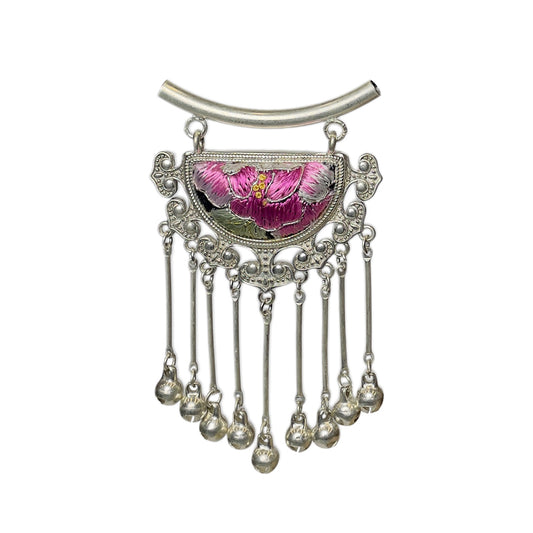 Miao Ethnic Hand-Embroidered, Geometric, Pendant/V40