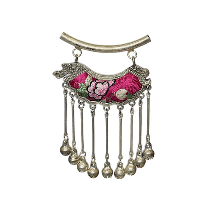 Miao Ethnic Hand-Embroidered, Geometric, Pendant/V25