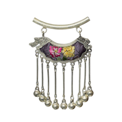 Miao Ethnic Hand-Embroidered, Geometric, Pendant/V25