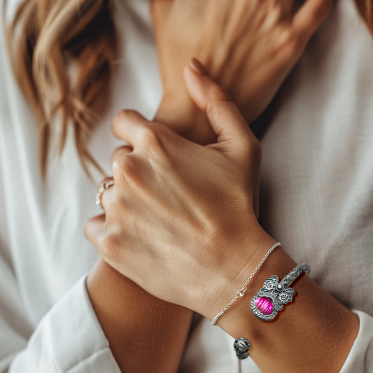 Miao Ethnic Hand-Embroidered, Lion for Power, Bracelet/W