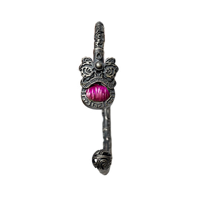 Miao Ethnic Hand-Embroidered, Lion for Power, Bracelet/W