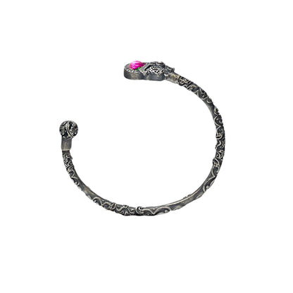 Miao Ethnic Hand-Embroidered, Lion for Power, Bracelet/W