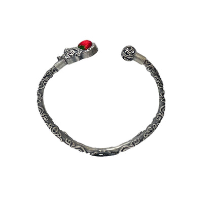Miao Ethnic Hand-Embroidered, Lion for Power, Bracelet/W