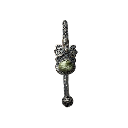 Miao Ethnic Hand-Embroidered, Lion for Power, Bracelet/W