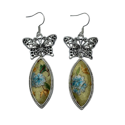 a Miao Ethnic Hand-Embroidered, WaterDroplet for health, Earrings/A1