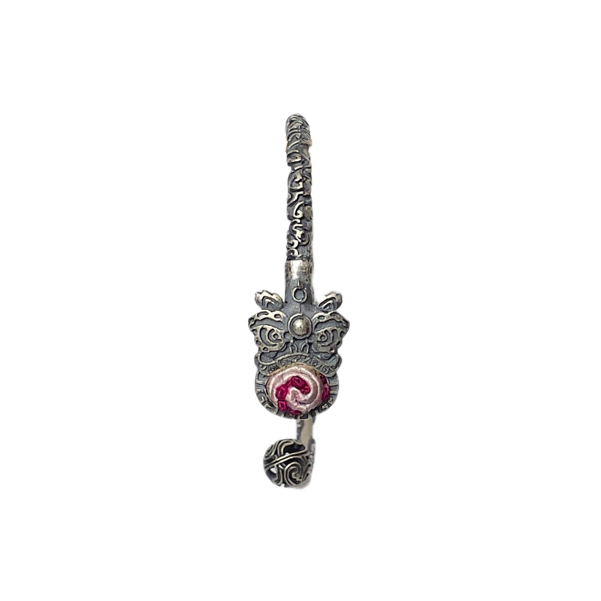 Miao Ethnic Hand-Embroidered, Lion for Power, Bracelet/W