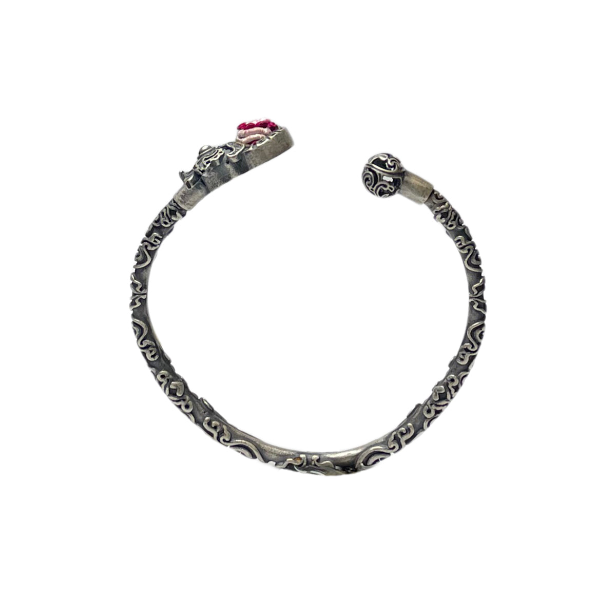 Miao Ethnic Hand-Embroidered, Lion for Power, Bracelet/W