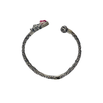 Miao Ethnic Hand-Embroidered, Lion for Power, Bracelet/W