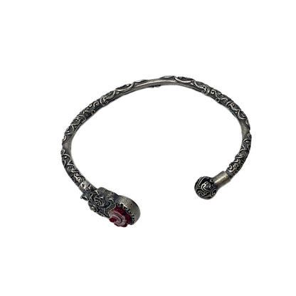 Miao Ethnic Hand-Embroidered, Lion for Power, Bracelet/W
