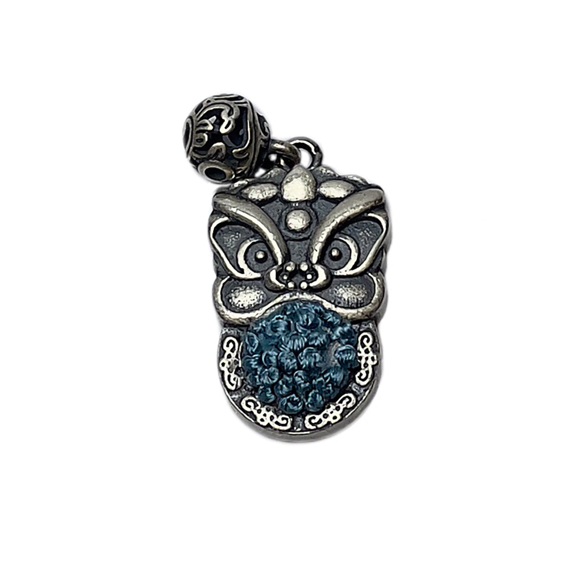 Miao Ethnic Hand-Embroidered, Lion for Power, Pendant/T43