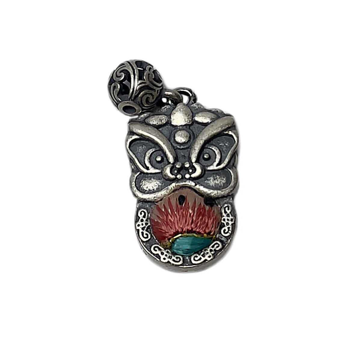 Miao Ethnic Hand-Embroidered, Lion for Power, Pendant/T43